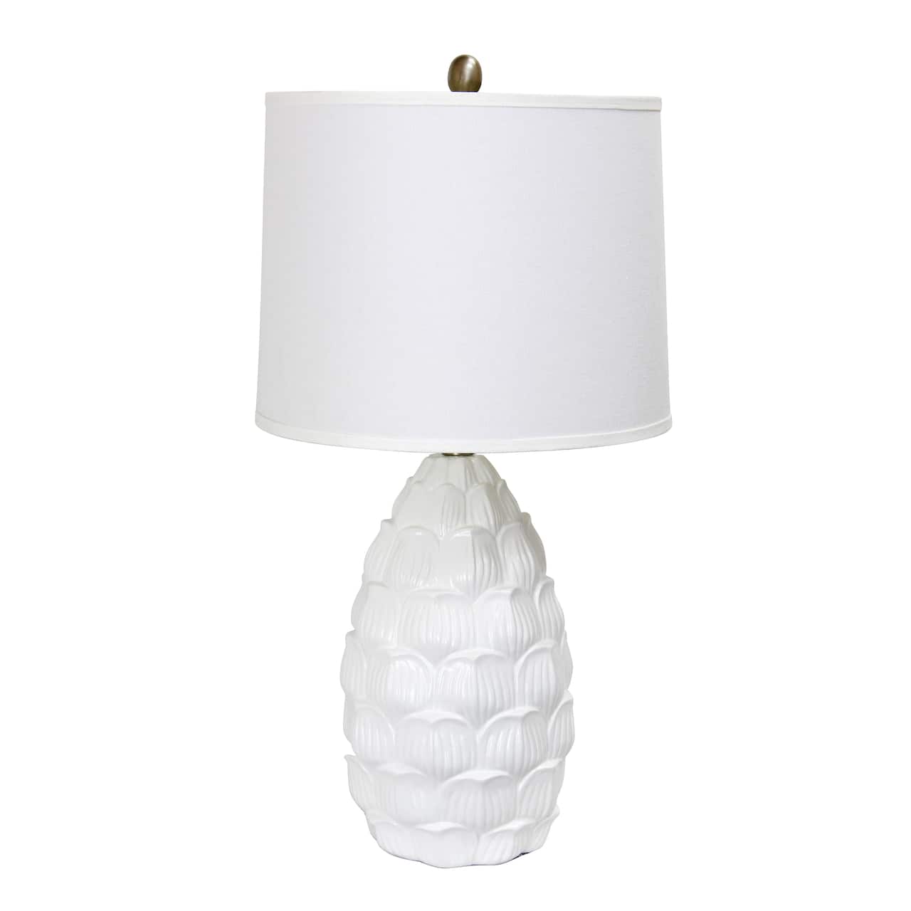 Elegant Designs White Table Lamp with Fabric Shade